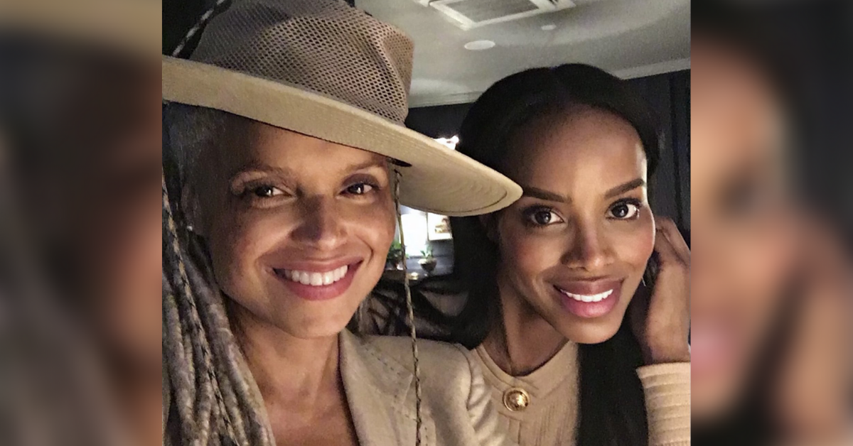 Victoria Rowell wearing a hat and Leigh-Ann Rose both smiling
