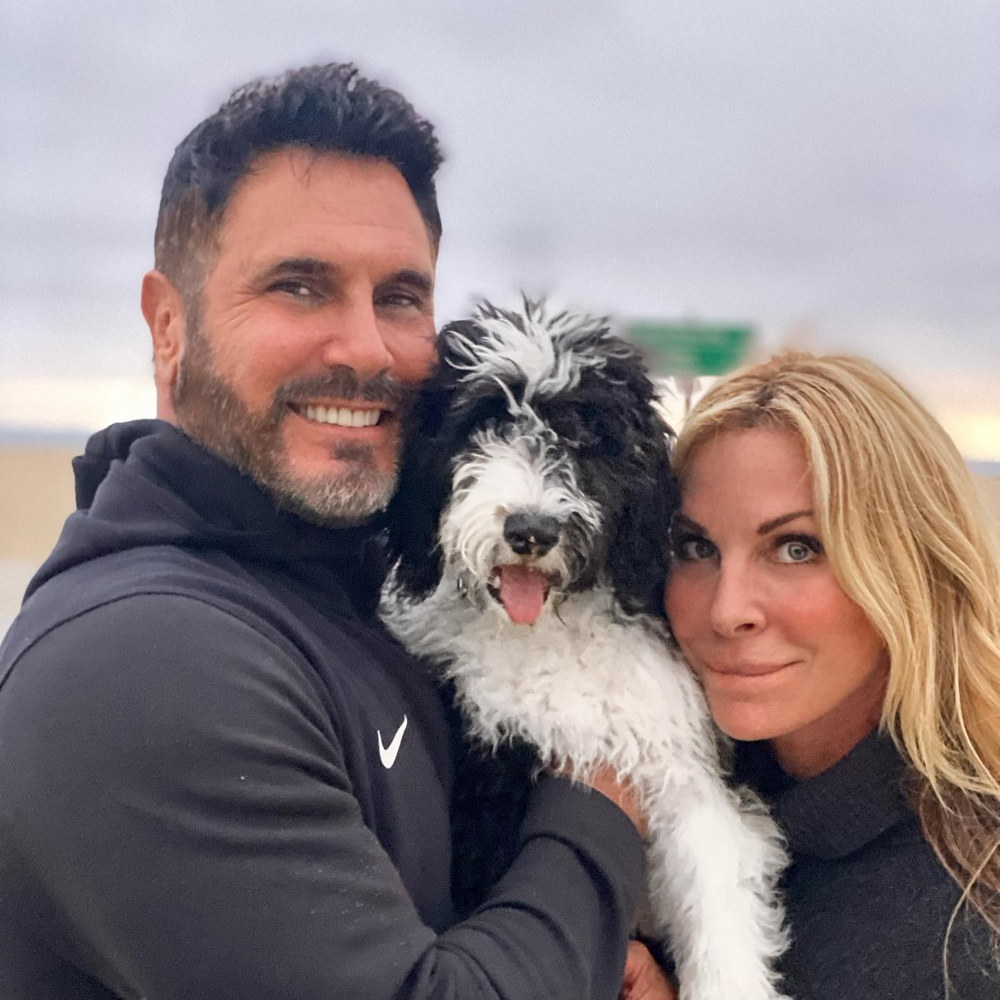 Don Diamont with his wife Cindy Ambuehl and their dog Èzey