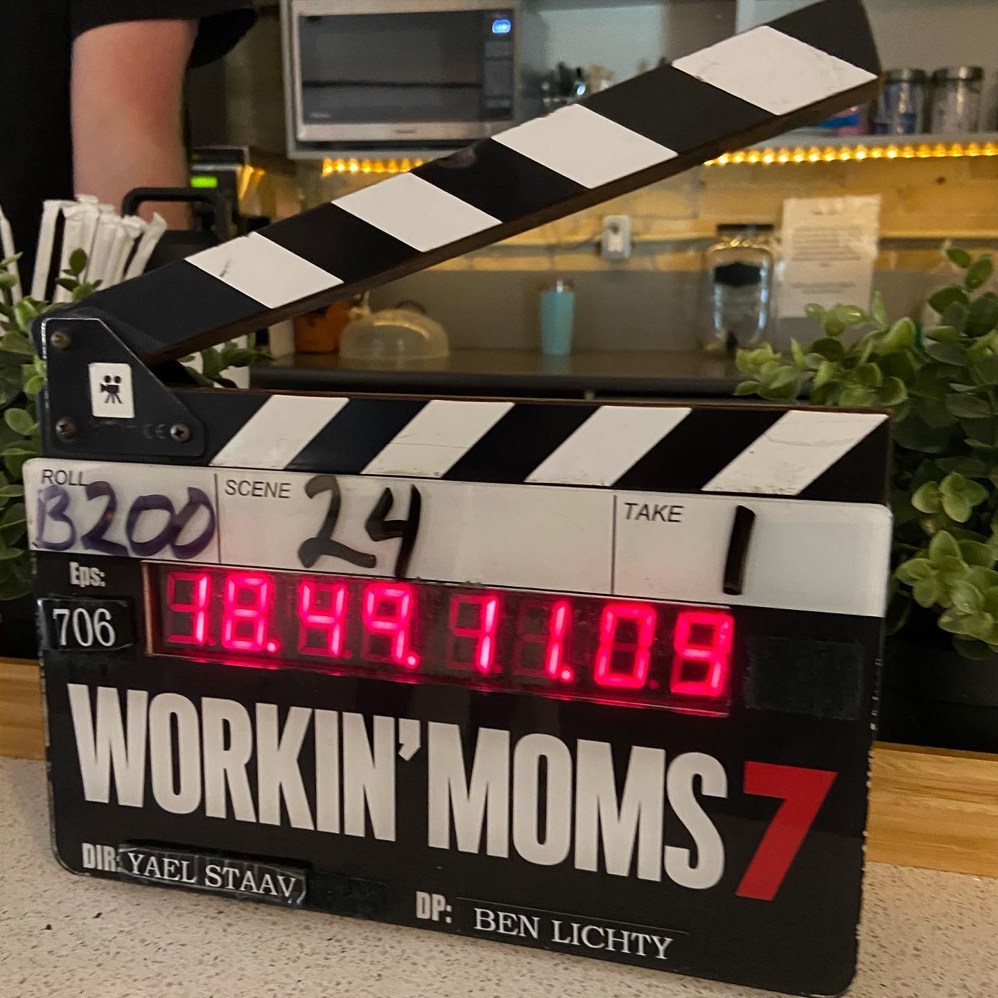 Movie clapper of the Workin' Moms seventh and final season