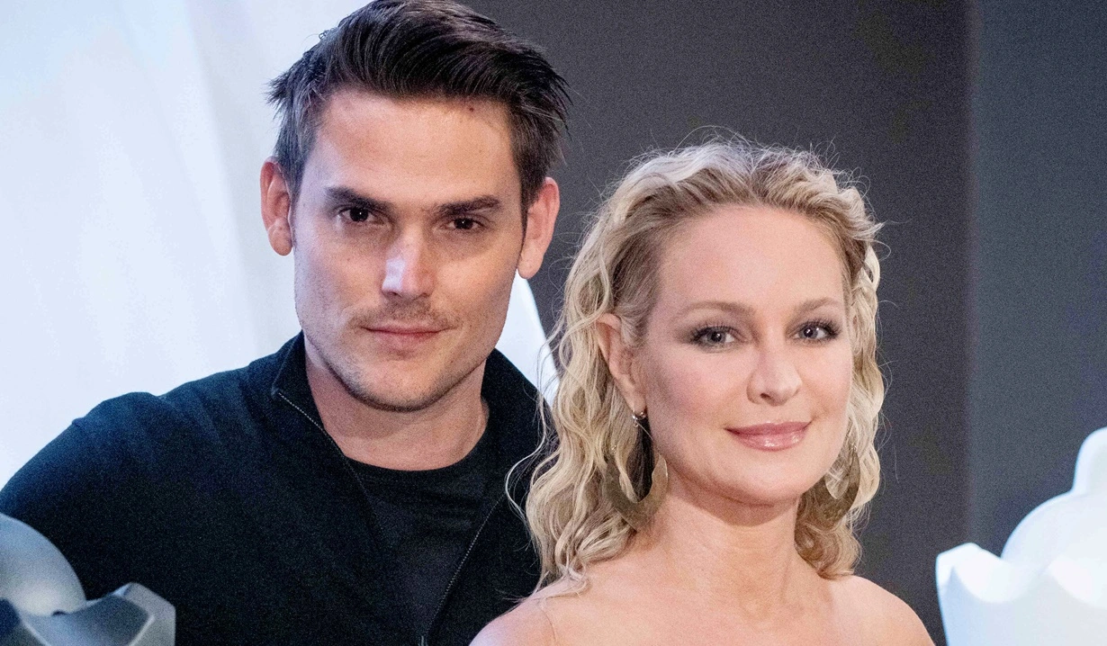 Mark Grossman and Sharon Case together in a frame.