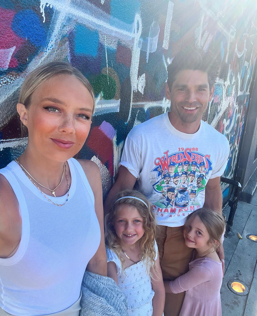 Melissa Ordway Justin Gaston selfie with two daughters