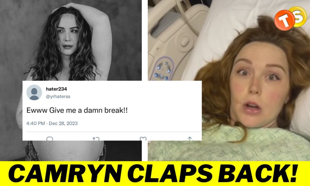 camryn grimes baby announcement post, camryn grimes on a hospital bed