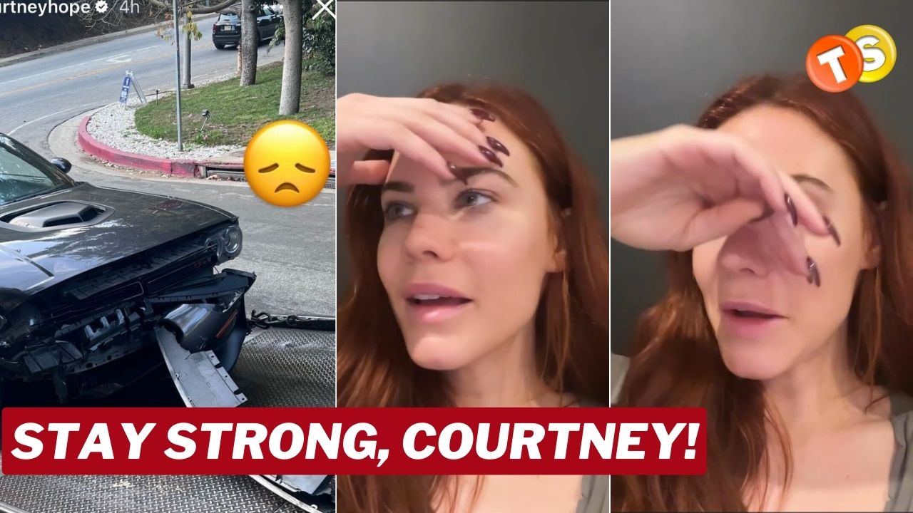 Courtney Hope teared up on Instagram story describing her accident with the followers