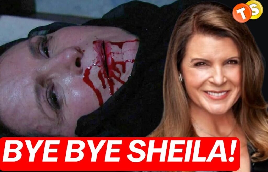 sheila carter with blood in her mouth, Kimberlin Brown smiling