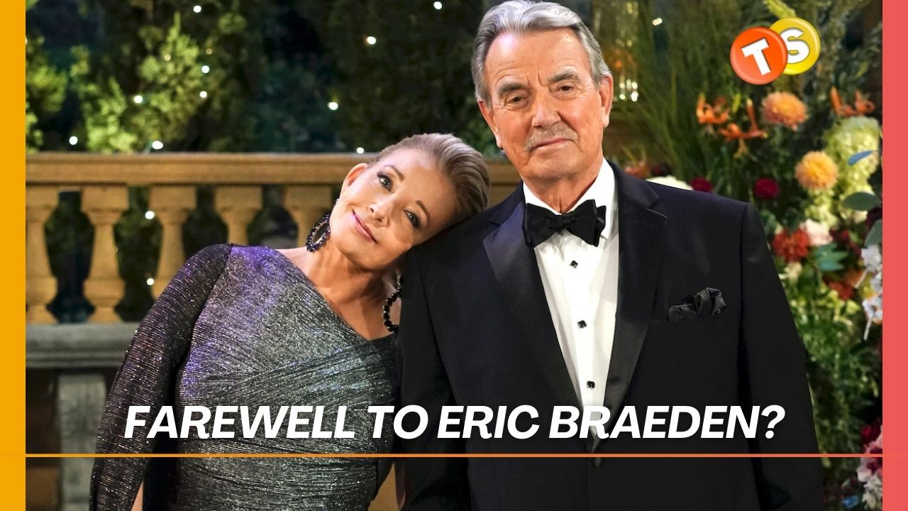 Melody thomas scott laying her head on Eric Braeden's shoulder